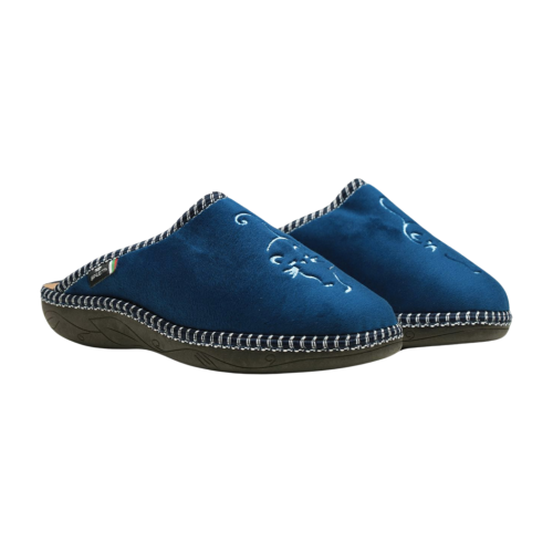 Дамски домашни пантофи тъмно сини 2105