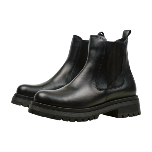 Дамски ежедневни боти от естествена кожа черни 2543-01-154