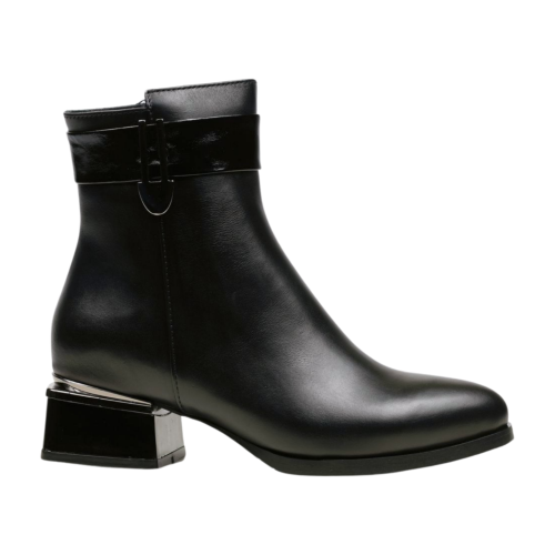 Дамски елегантни боти от естествена кожа черни 203