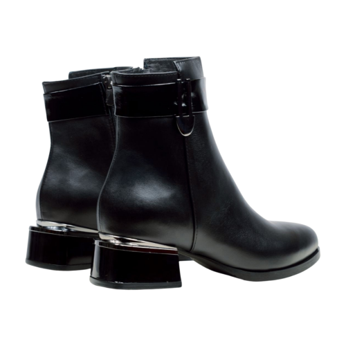 Дамски елегантни боти от естествена кожа черни 203