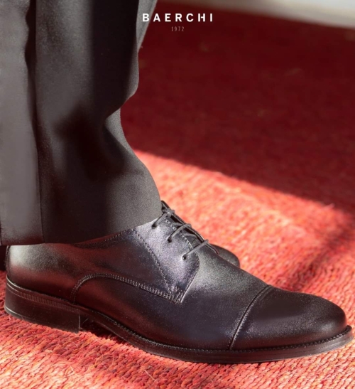 Мъжки елегантни обувки от естествена кожа черни 2752 Baerchi
