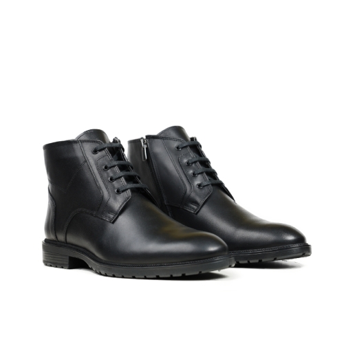 Мъжки ежедневни боти от естествена кожа черни D-91