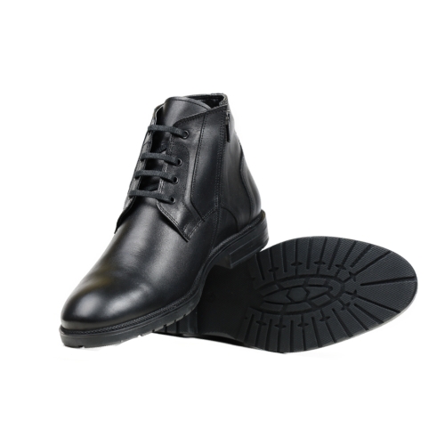 Мъжки ежедневни боти от естествена кожа черни D-91