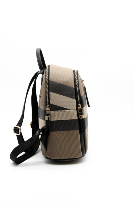 Дамска раница в бежово и черно 901 M80 Kareli Ekose Silver&Polo