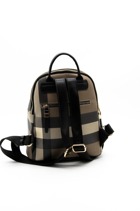 Дамска раница в бежово и черно 901 M80 Kareli Ekose Silver&Polo