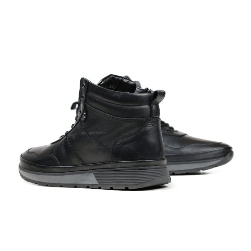 Мъжки спортни боти от естествена кожа черни A-501