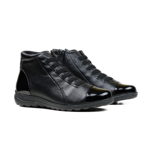 Дамски ежедневни боти от естествена кожа черни 34158 Baerchi