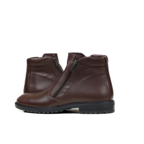 Мъжки елегантни боти от естествена кожа кафяви D-95-MFL