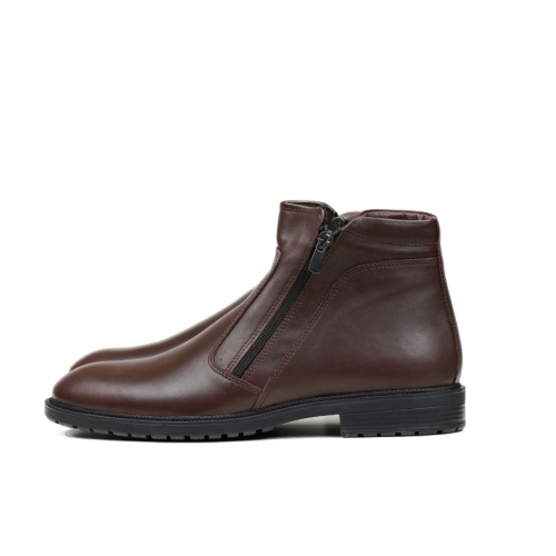 Мъжки елегантни боти от естествена кожа кафяви D-95-MFL