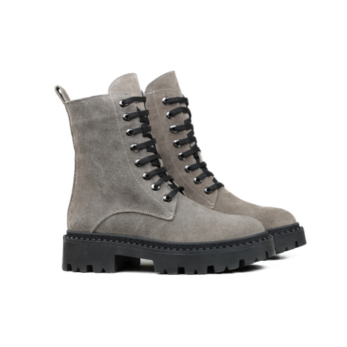 Дамски ежедневни боти от естествен велур сиви 1109-06