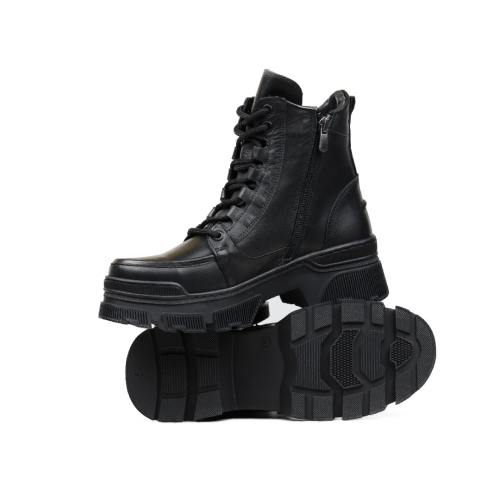 Дамски ежедневни боти от естествена кожа черни 05-01