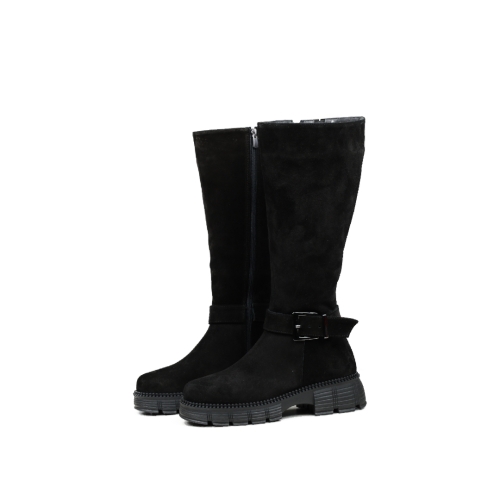 Дамски ежедневни ботуши от естествен велур черни 403-21-50