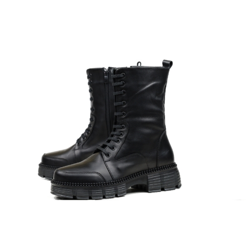 Дамски ежедневни боти от естествена кожа черни 404-21-46