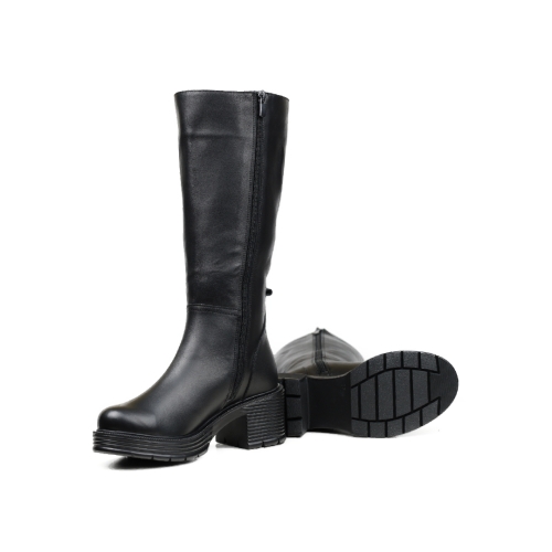 Дамски ежедневни ботуши от естествена кожа черни 7300