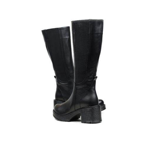 Дамски ежедневни ботуши от естествена кожа черни 7300