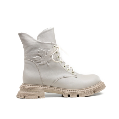 Дамски ежедневни боти от естествена кожа бежови 340-23-44