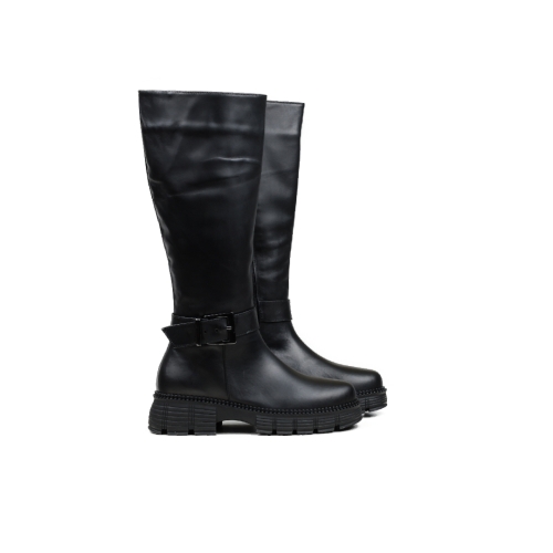 Дамски ежедневни ботуши от естествена кожа черни 403-21-35