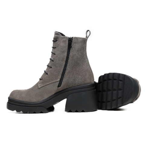 Дамски ежедневни боти от естествен велур сиви 1079-06