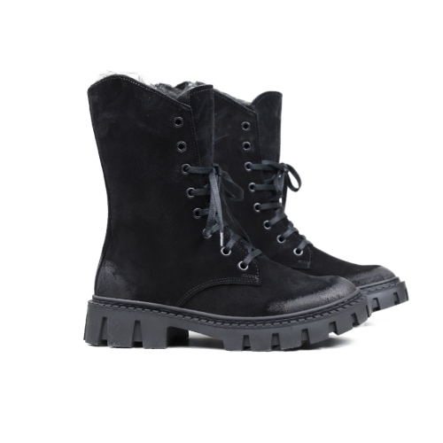 Дамски ежедневни боти от естествен велур черни 2335/2036