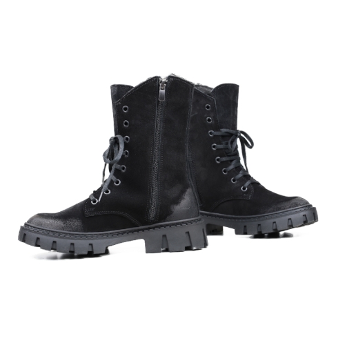 Дамски ежедневни боти от естествен велур черни 2335/2036