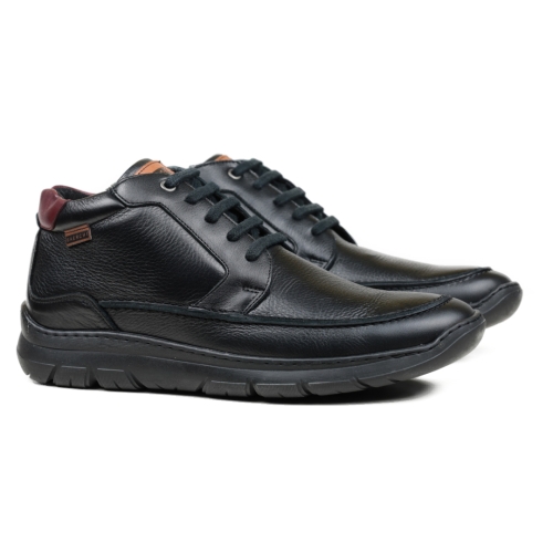 Мъжки ежедневни боти от естествена кожа черни 6132-1000 Baerchi