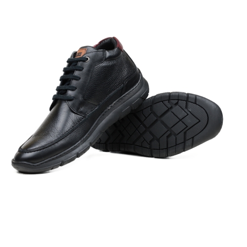 Мъжки ежедневни боти от естествена кожа черни 6132-1000 Baerchi