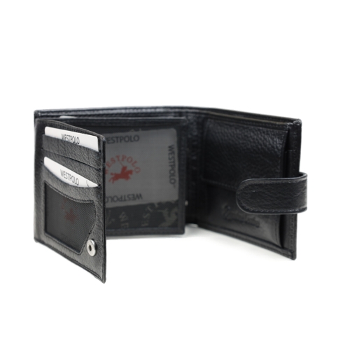 Мъжки кожен портфейл черен 63Р