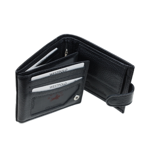 Мъжки кожен портфейл черен 63Р