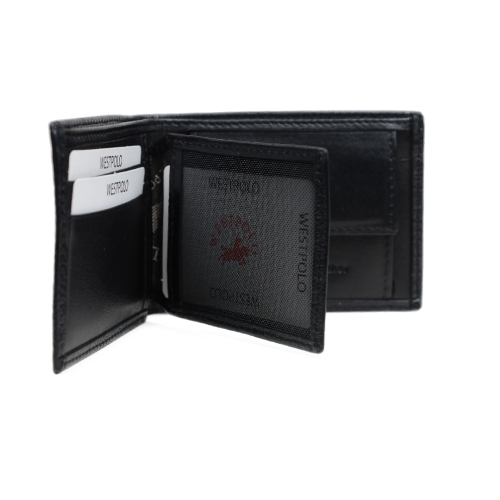 Мъжки кожен портфейл черен 206