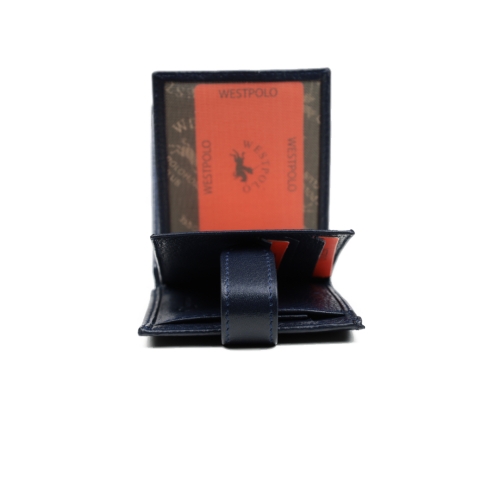 Мъжки кожен портфейл тъмно син 11Р