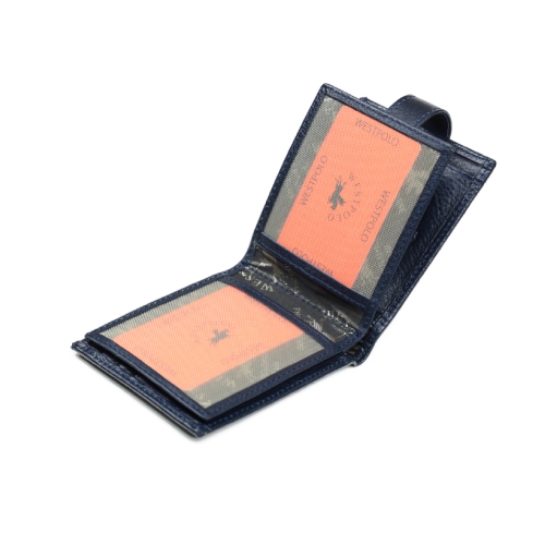 Мъжки кожен портфейл тъмно син 11Р