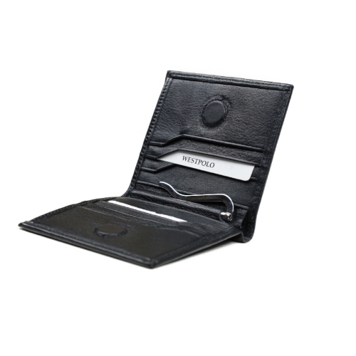 Мъжки кожен портфейл черен 1750