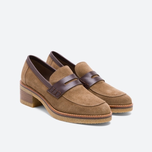 Дамски ежедневни обувки от естествен велур тауп 6121 H-38096 Patricia Miller