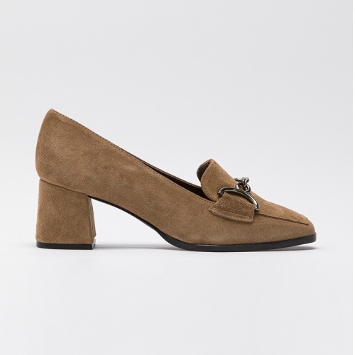 Дамски елегантни обувки от естествен велур тауп 5607 H-260 Patricia Miller