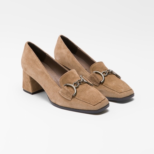 Дамски елегантни обувки от естествен велур тауп 5607 H-260 Patricia Miller