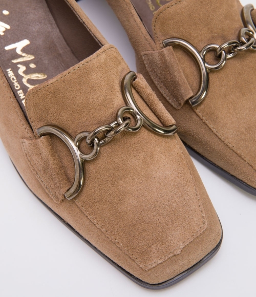 Дамски елегантни обувки от естествен велур тауп 5607 H-260 Patricia Miller