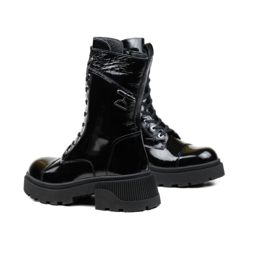 Дамски ежедневни боти от естествен лак черни 4005-30