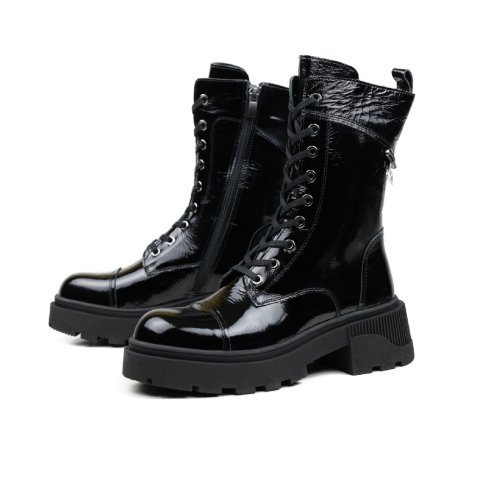 Дамски ежедневни боти от естествен лак черни 4005-30