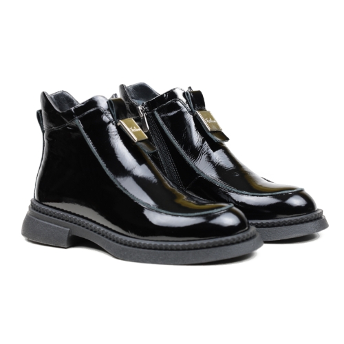 Дамски ежедневни боти от естествен лак черни 1608-30