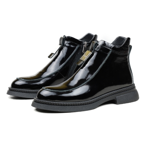 Дамски ежедневни боти от естествен лак черни 1608-30