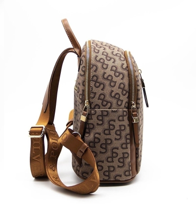 Дамска раница бежова 901 M169 Monogram Silver&Polo