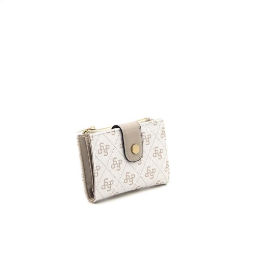 Дамски портфейл бежов 1107 M178 SP print Silver&Polo