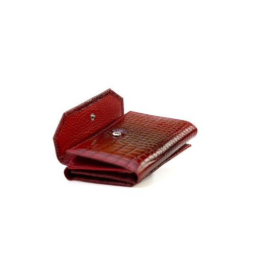 Дамски кожен портфейл червен 305-658