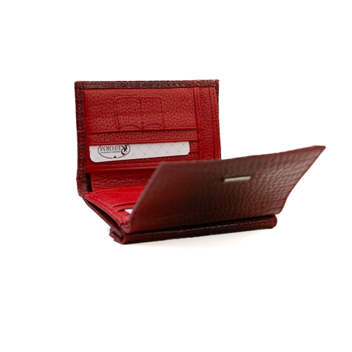 Дамски кожен портфейл червен 305-658