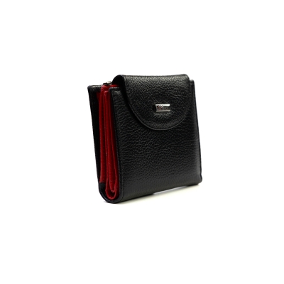 Дамски кожен портфейл черен 755-14