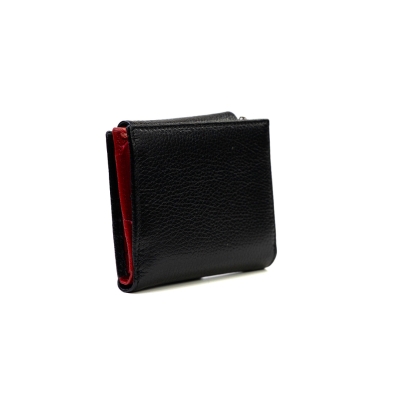 Дамски кожен портфейл черен 755-14