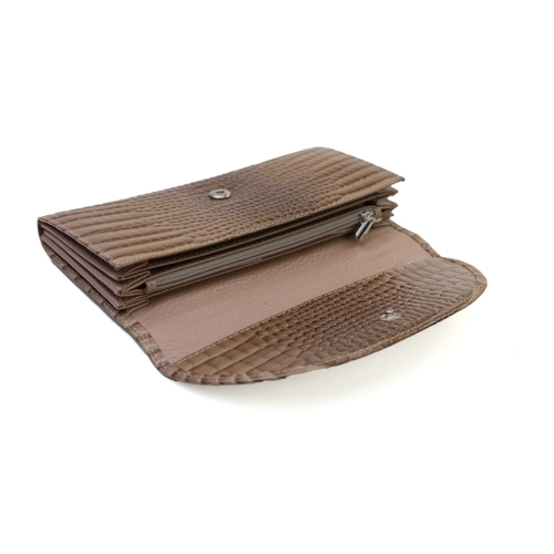 Дамски кожен портфейл бежов 733-891