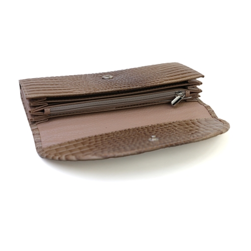 Дамски кожен портфейл бежов 733-891