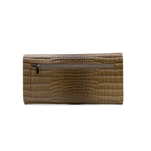 Дамски кожен портфейл бежов 733-891