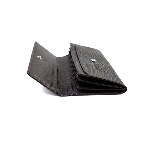 Дамски кожен портфейл тъмно кафяв 150-677